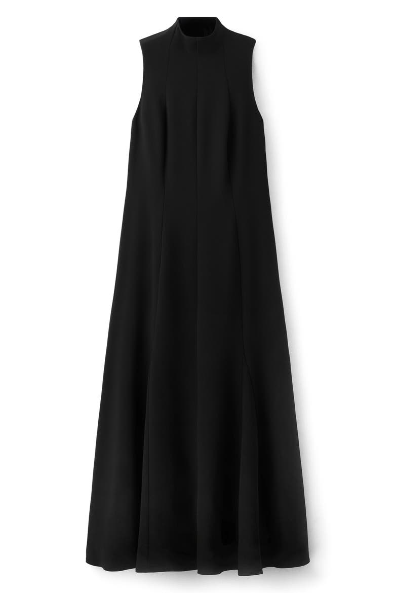Mock Neck Sleeveless Midi Dress, Alternate, color, BLACK