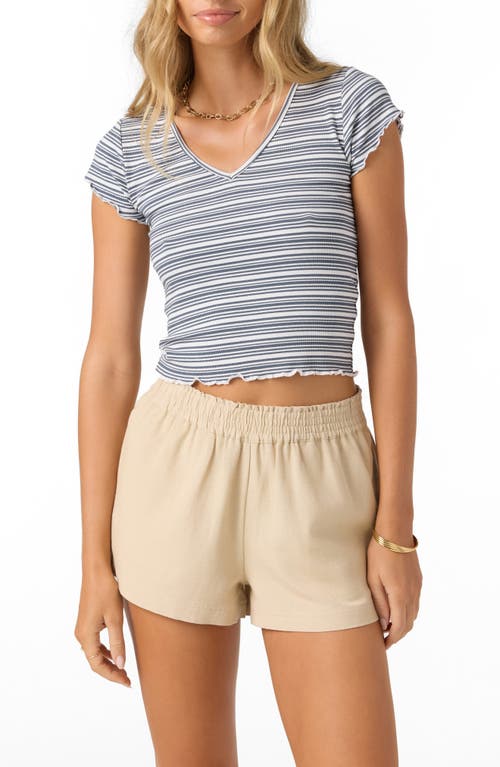 O'neill Errin Stripe Crop Top In Gray