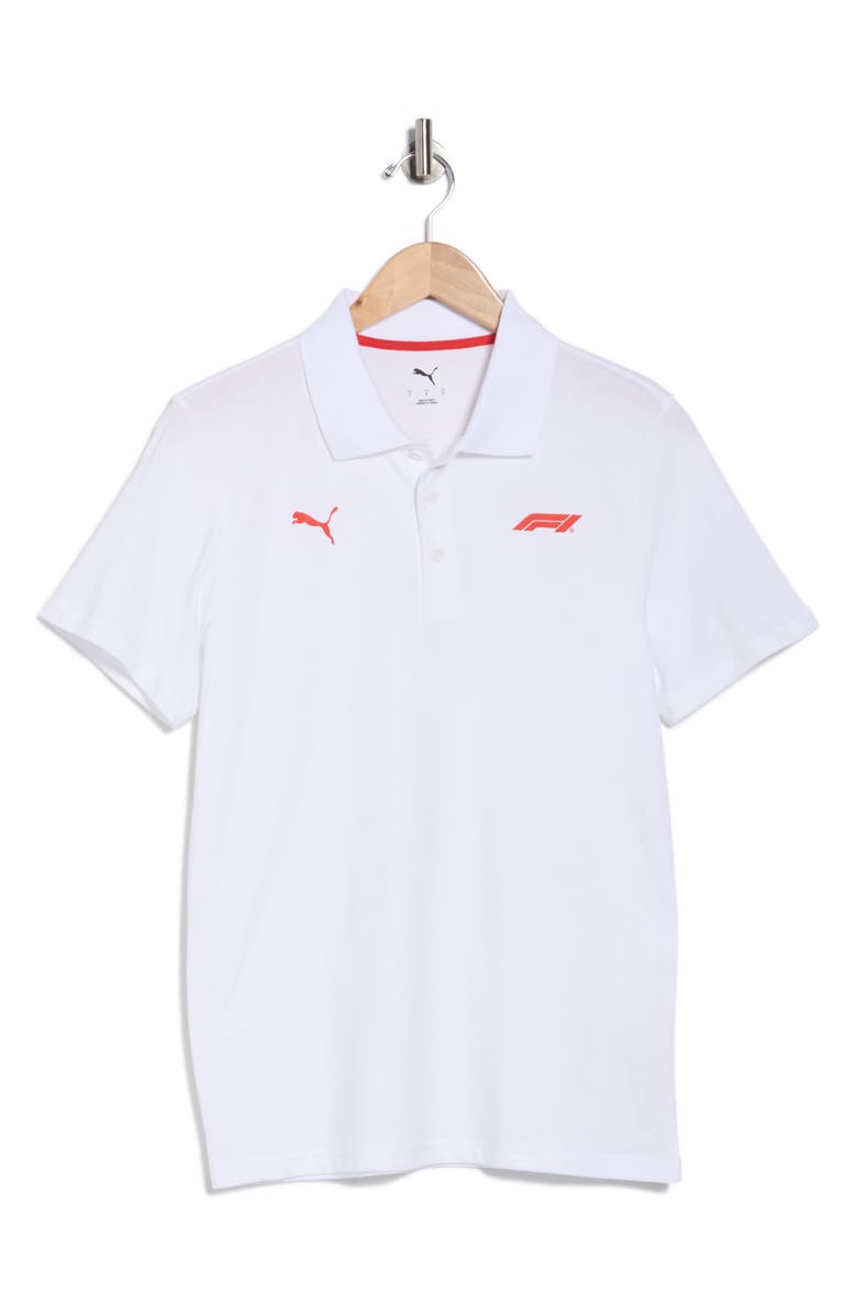 PUMA Formula 1<sup>®</sup> Essentials Logo Cotton Polo, Alternate, color, Puma White