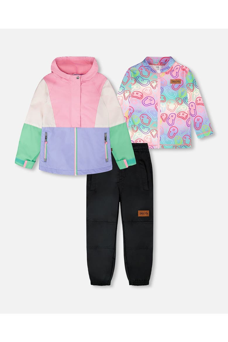 3-in-1 Two-Piece Mid-Season Colorblock Outerwear Set, Main, color, Pink Colorblock