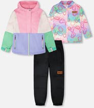 Deux par Deux 3-in-1 Two-Piece Mid-Season Colorblock Outerwear Set