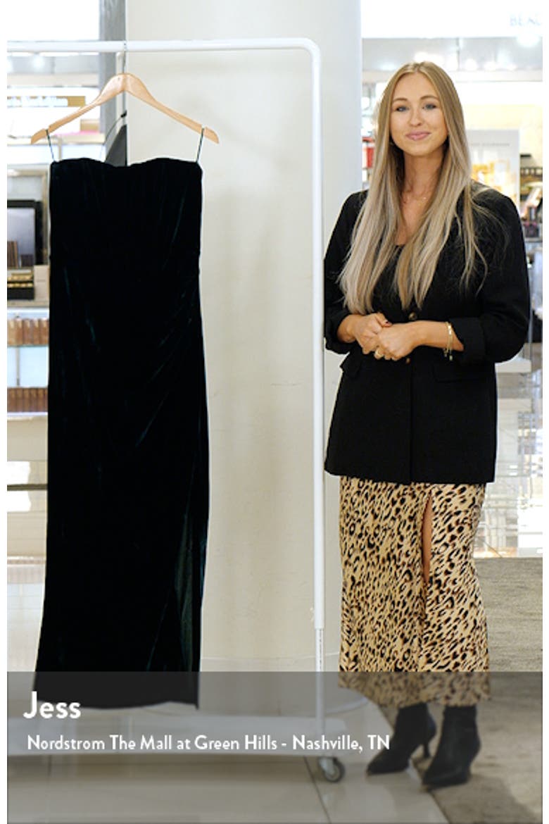 Everlasting Strapless Velour Cocktail Midi Dress video
