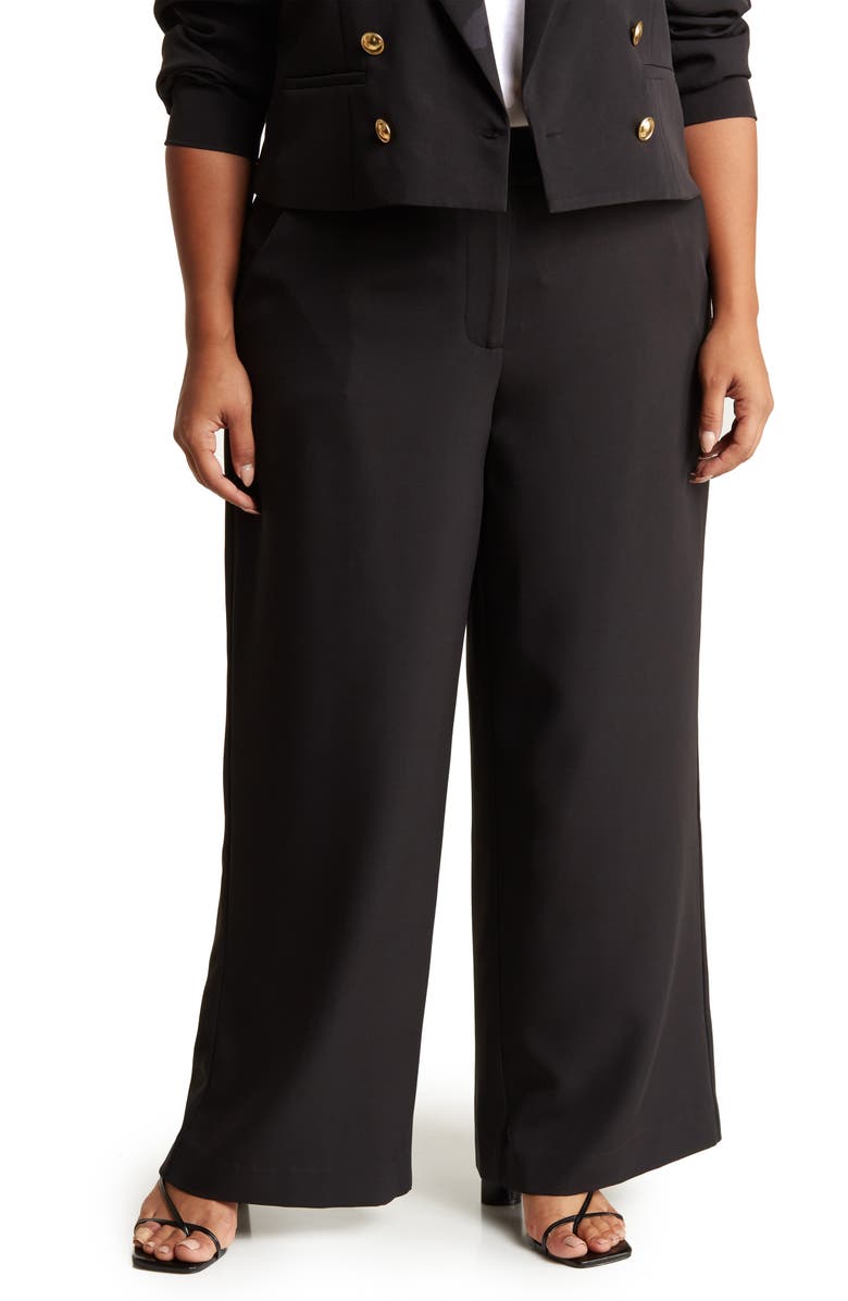 BY DESIGN Senia Flat Front Pants, Main, color, Black
