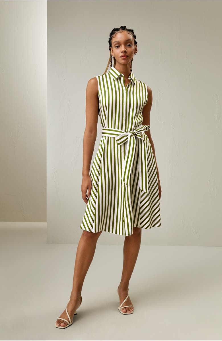 Lilysilk Silk Striped Sleeveless Dress, Alternate, color, 