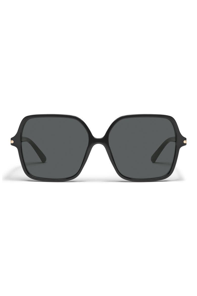 Press Tour 60mm Gradient Square Sunglasses, Main, color, BLACK/ SMOKE