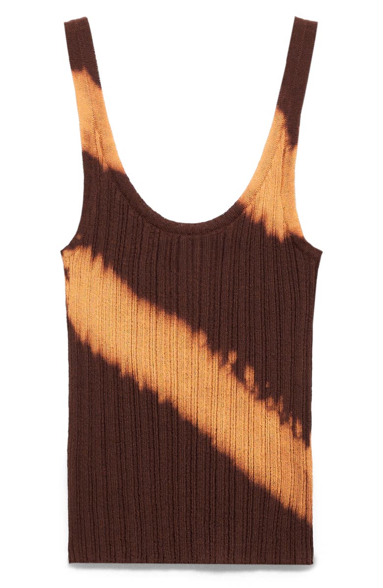 MANGO Tie Dye Rib Tank, Main, color, Brown