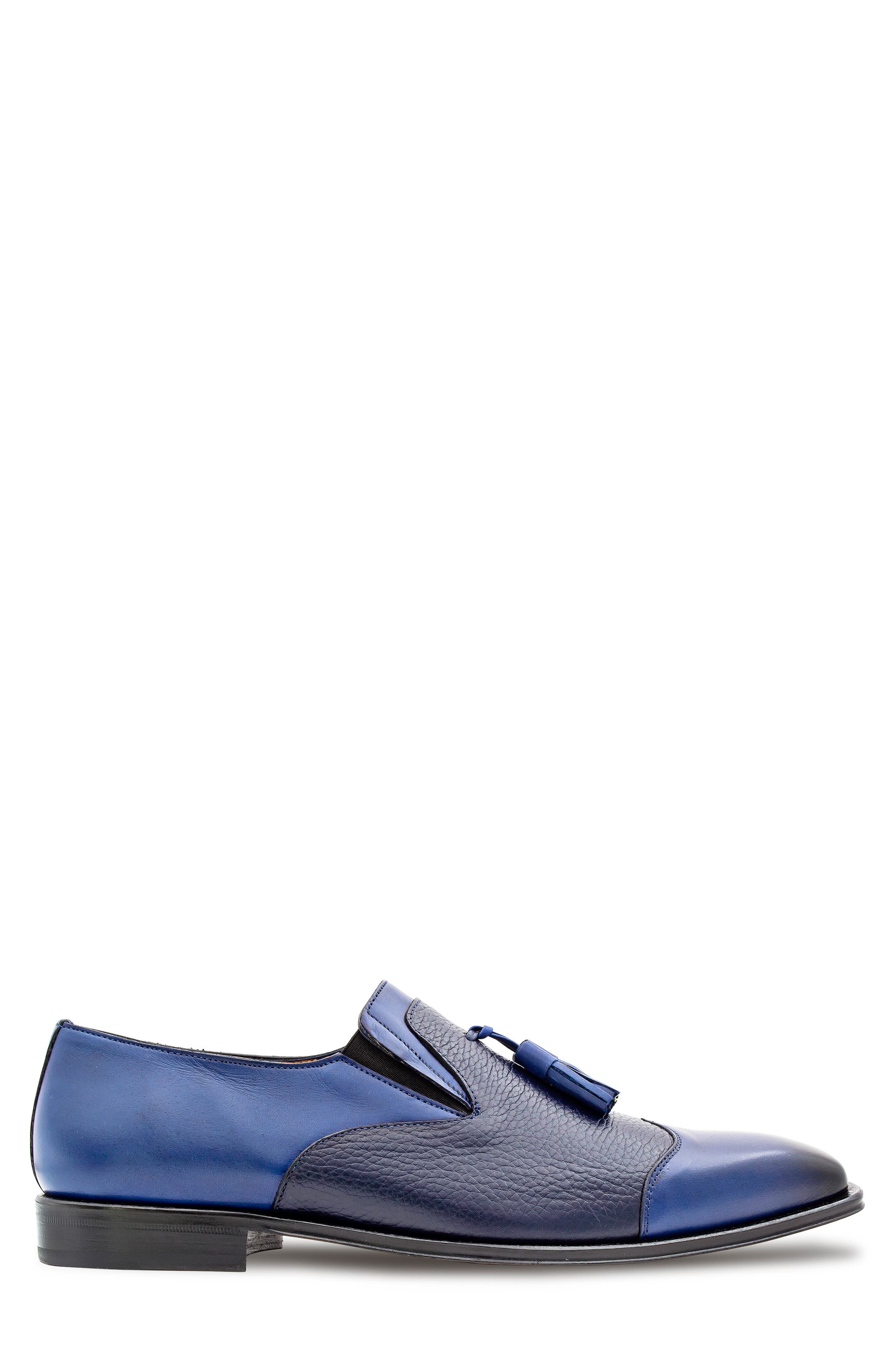 Tassel Ornament Leather Loafer, Alternate, color, BLUE
