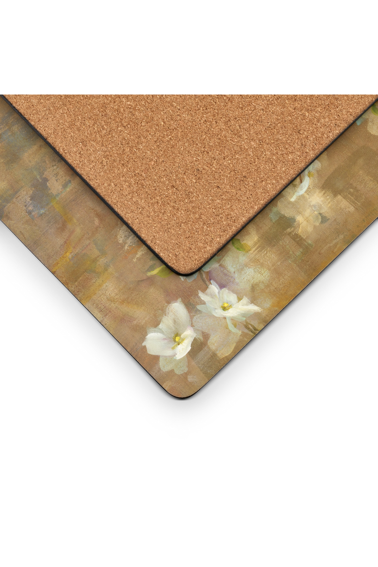 Dogwood in Spring Set of 4 Cork Back Placemats, Alternate, color, Multi