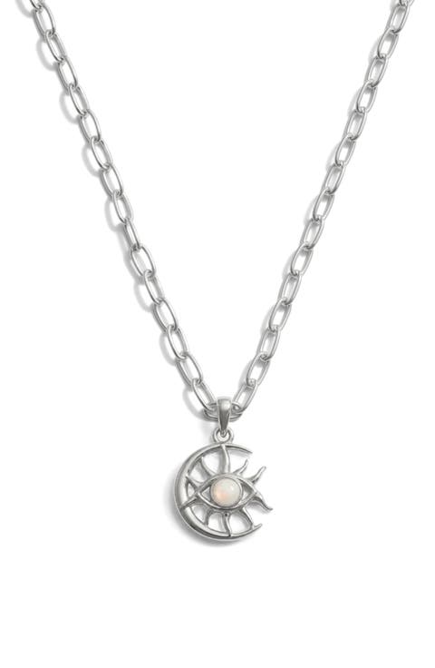 Cosmic Moon Eye Pendant Necklace