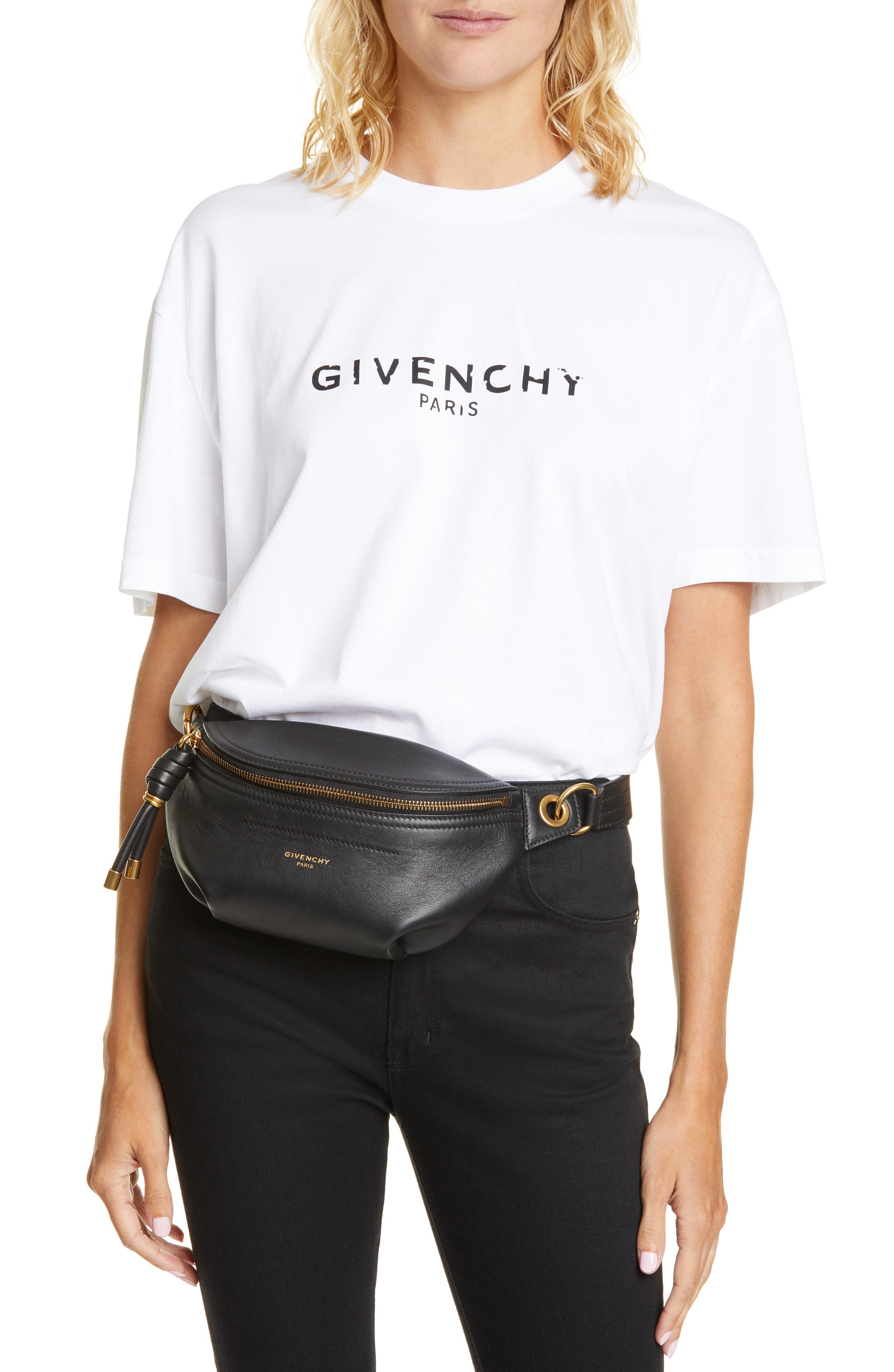 Givenchy Small Whip Leather Belt Bag, Alternate, color, 