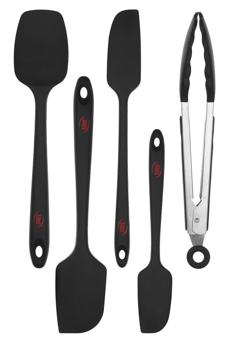 4-Piece Spatula Set, Main, color, BLACK
