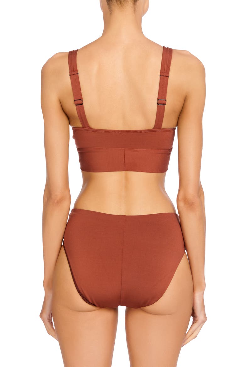 Ava Knot Front Bikini Top, Alternate, color, SEPIA