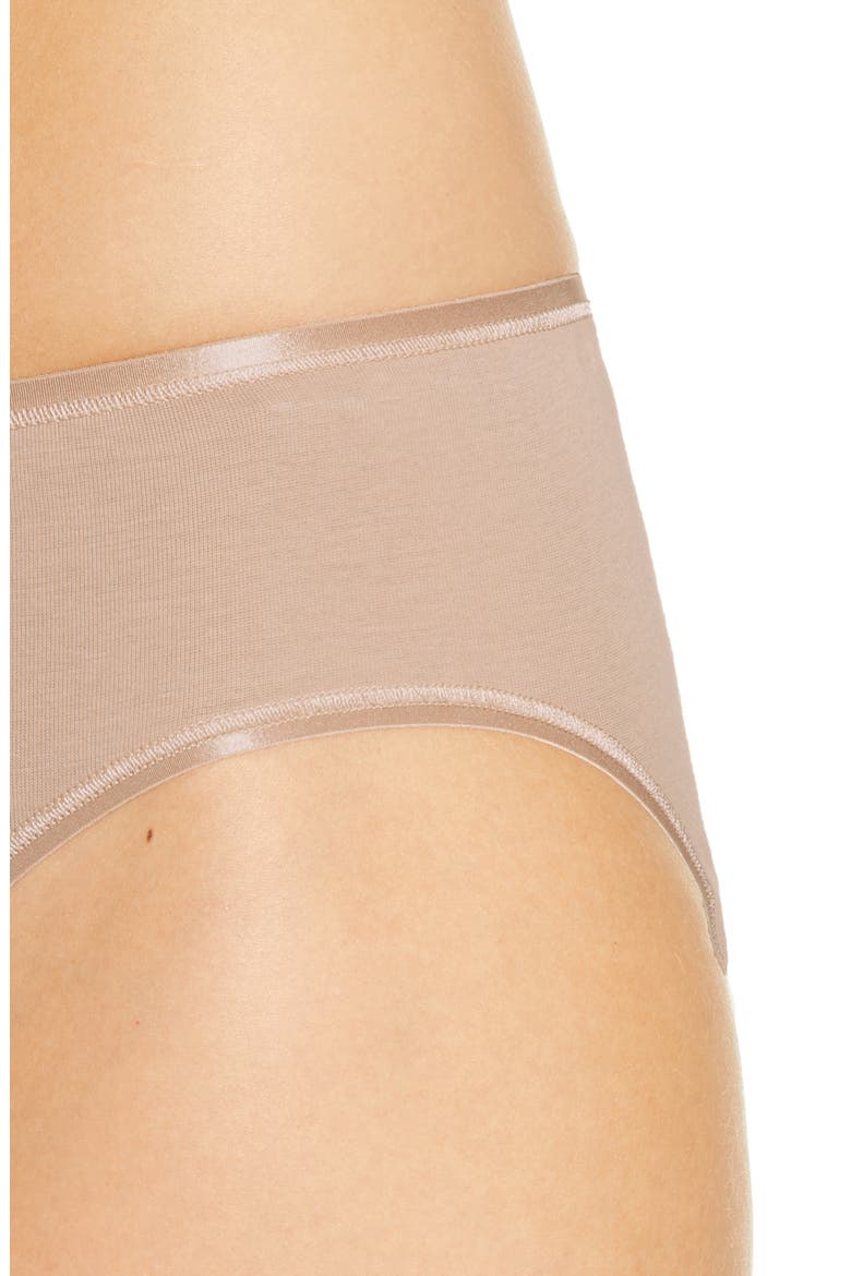 Seamless Cotton High Cut Briefs, Alternate, color, BEIGE