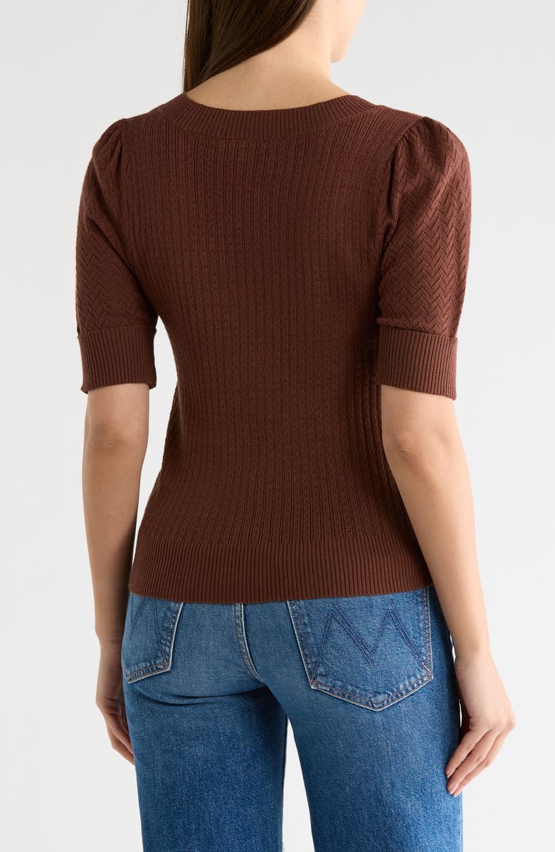 DR2 by Daniel Rainn Pointelle Stitch Sweater, Alternate, color, New Chocolate