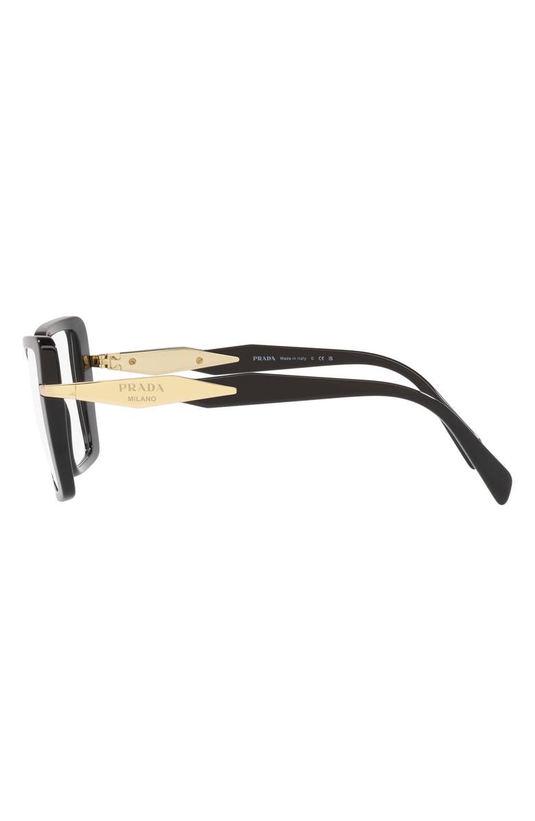 Prada 53mm Square Optical Glasses, Alternate, color, 