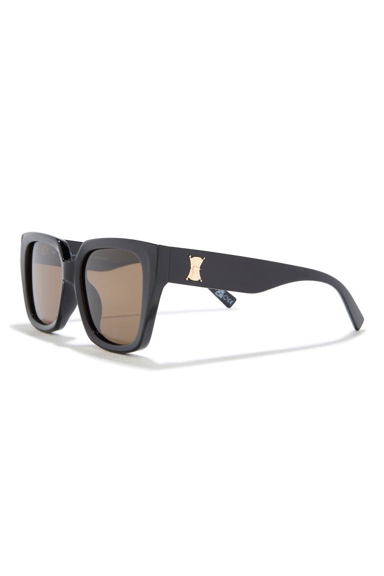 The Illusion 54mm Polarized Square Sunglasses, Alternate, color, BLACK / BROWN MONO POLARIZED