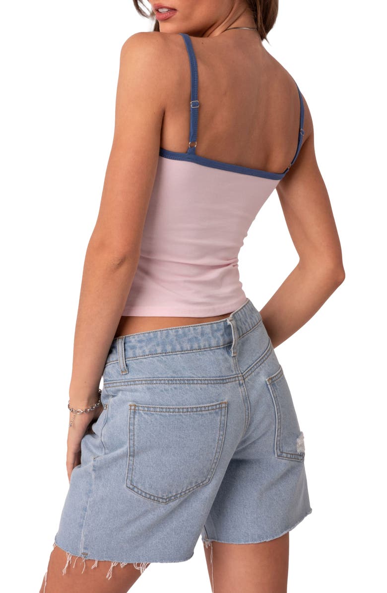 EDIKTED Italy Graphic Crop Tank, Alternate, color, Light-Pink