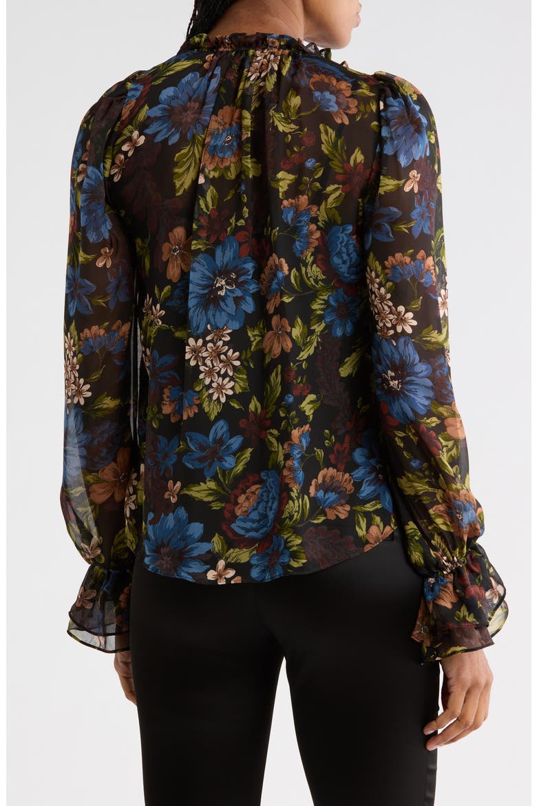 Maxime Silk Top, Alternate, color, BLACK MULTI