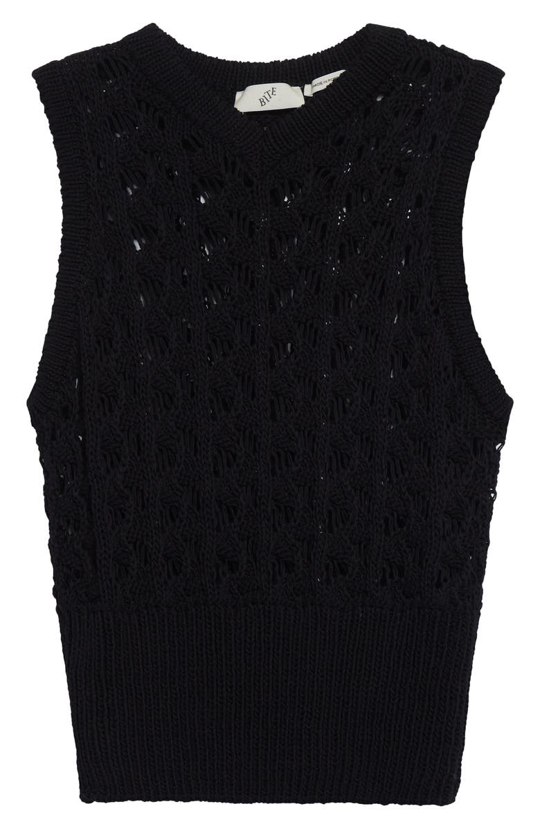 BITE Studios Vica Organic Cotton Sweater Vest, Alternate, color, Black