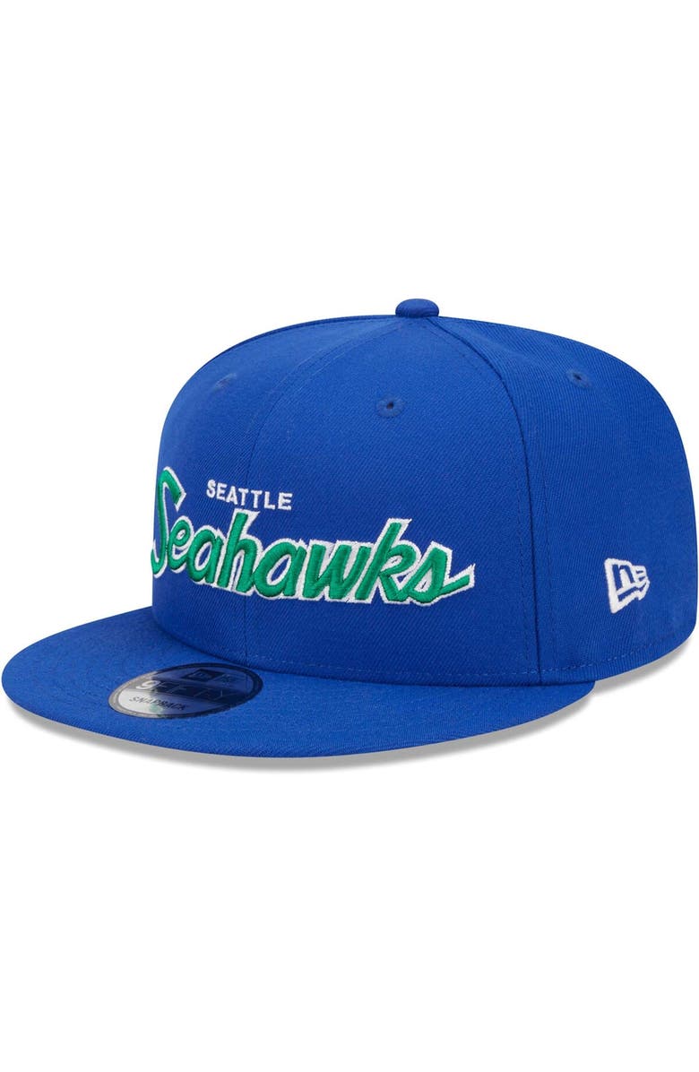 New Era Men's New Era Royal Seattle Seahawks Main Script 9FIFTY Snapback Hat, Alternate, color, 