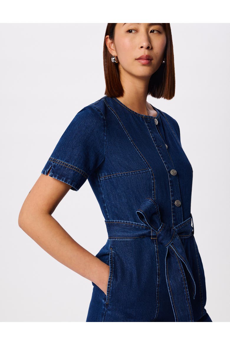 Button Down Jumpsuit, Alternate, color, Denim