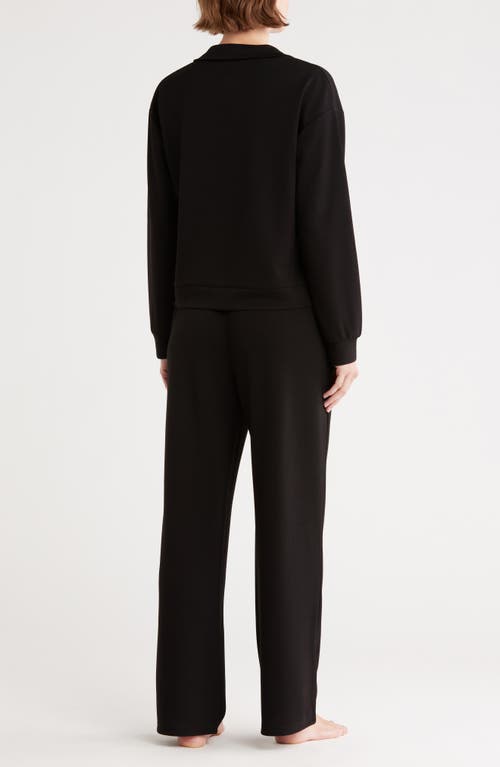 Tart Paxe Scuba Knit Half Zip Pullover & Pants Lounge Set In Black