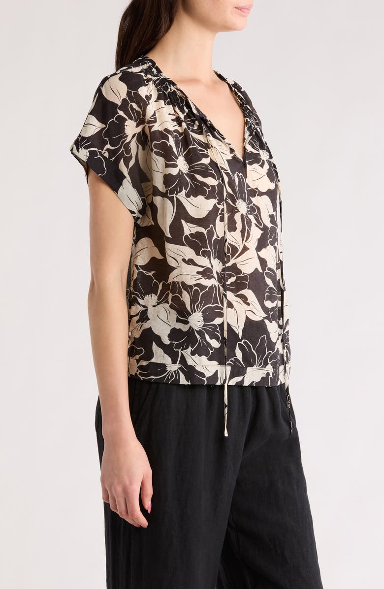 Vince Camuto Smocked Trim Boxy Top, Alternate, color, 