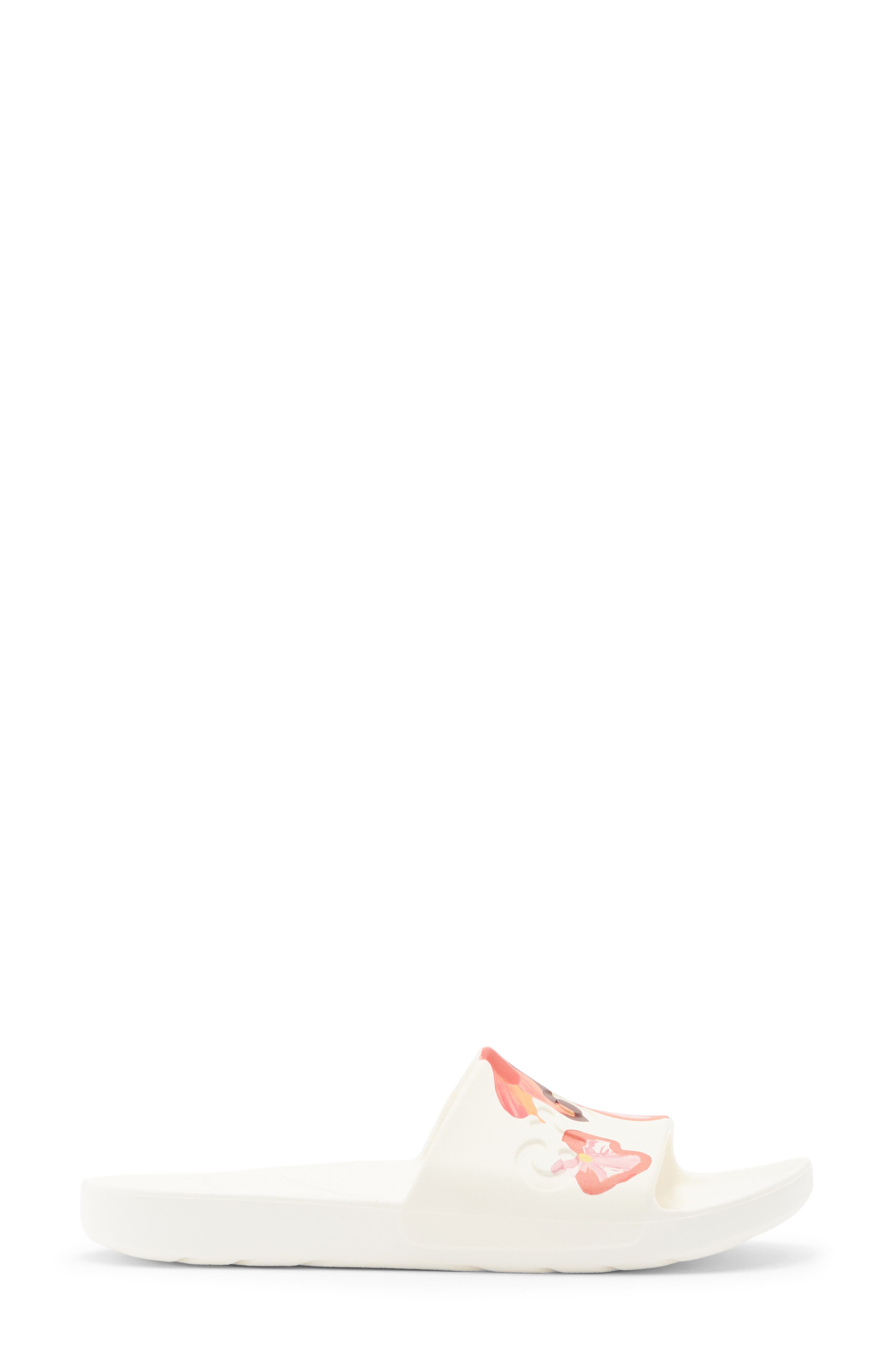 CROCS Painted Floral Slide Sandal, Alternate, color, Chalk