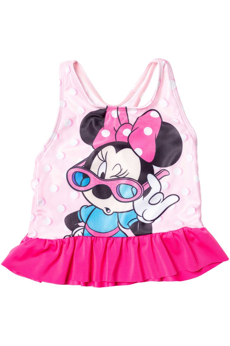 Minnie Mouse 2-Piece Tankini Top and Bikini Bottom Swim Set UPF 50+, Alternate, color, Minnie Pink Polka