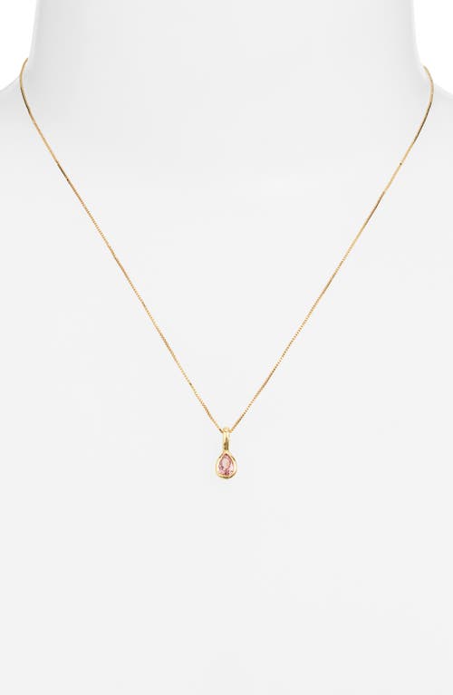 Set & Stones Teardrop Birthstone Pendant Necklace In Gold/october