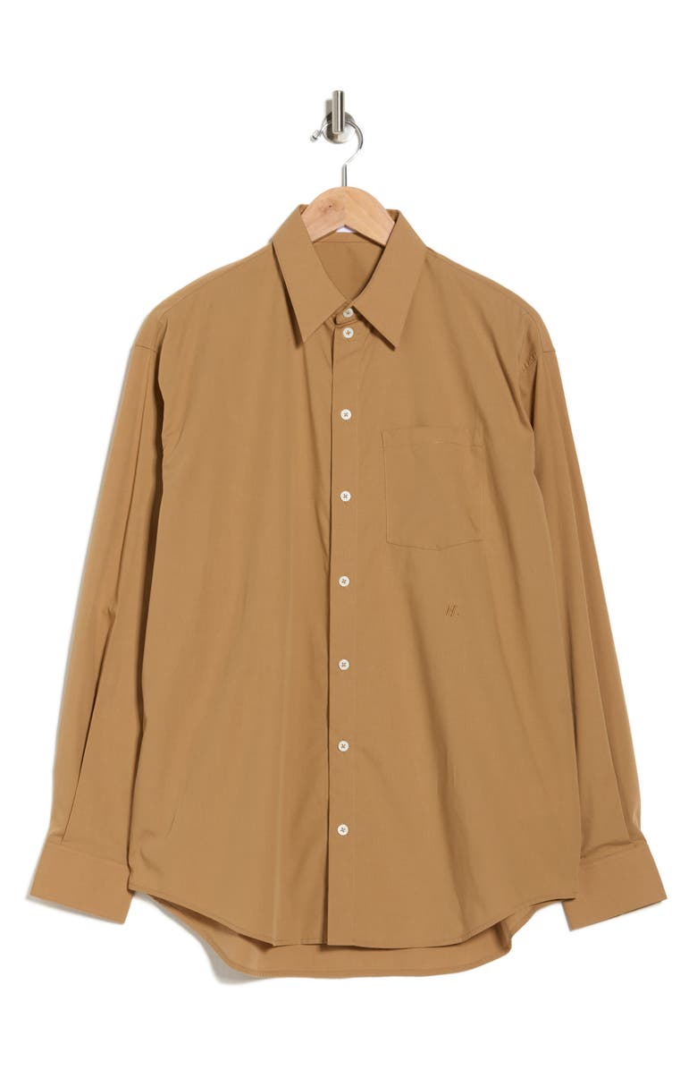 Helmut Lang Oversize Poplin Button-Up Shirt, Main, color, Trench