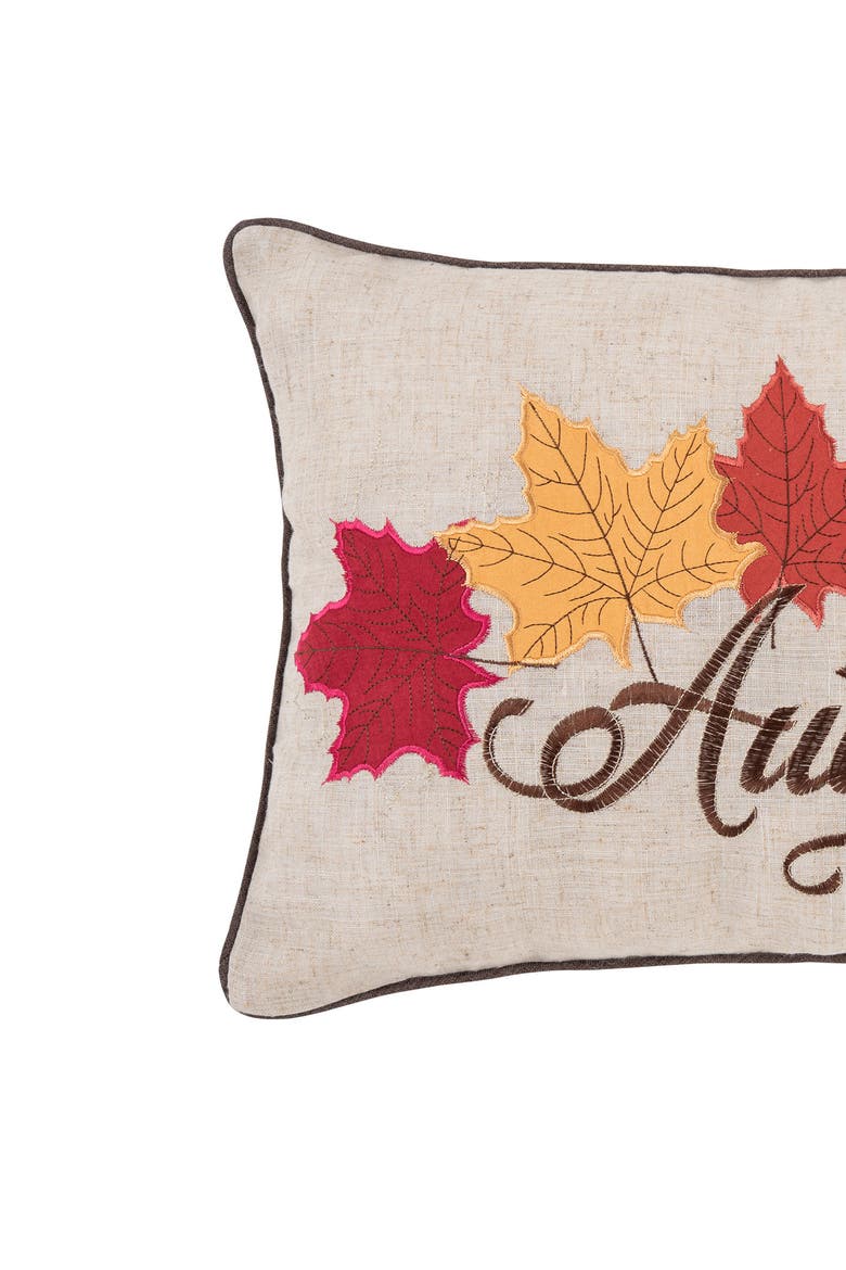 Autumn Leaves Pillow, Alternate, color, Beige