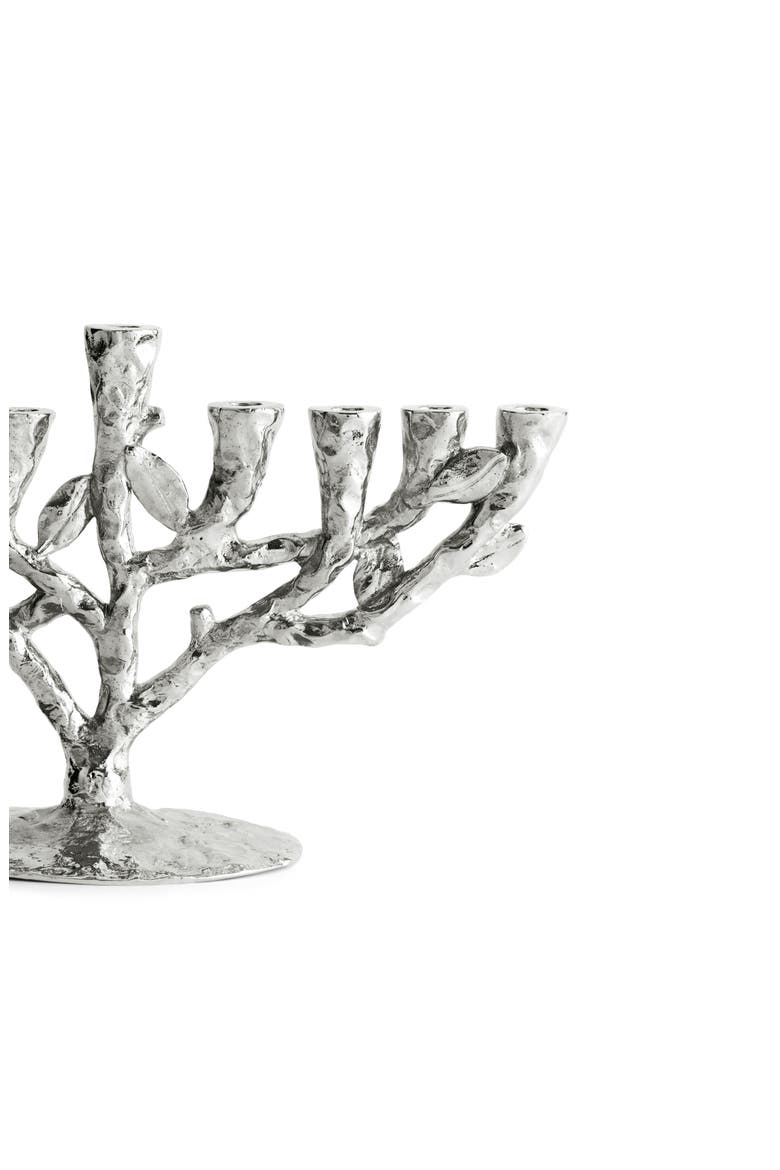 Tree of Life Small Menorah, Alternate, color, SILVER