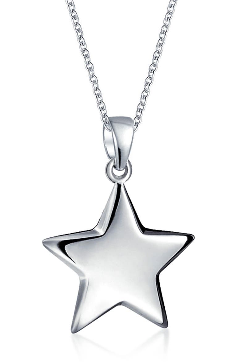 Stainless Steel Puff Star Earrings & Necklace Set, Alternate, color, GREY