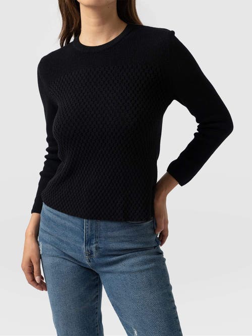 Shop Saint + Sofia Honeycomb Rib Sweater