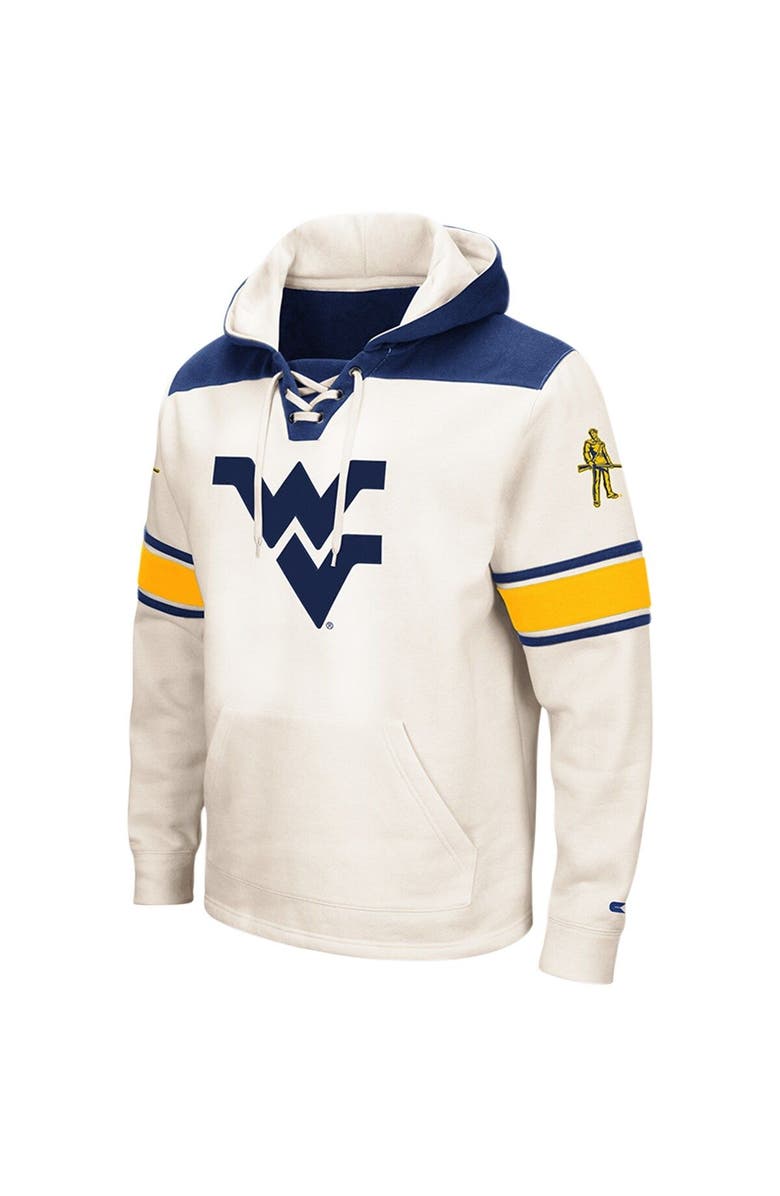 COLOSSEUM Men's Colosseum Cream West Virginia Mountaineers 2.0 Lace-Up Pullover Hoodie, Alternate, color, Cream