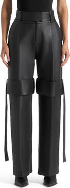 Manière De Voir Isabelle Leather Belted Strap Detail Trousers