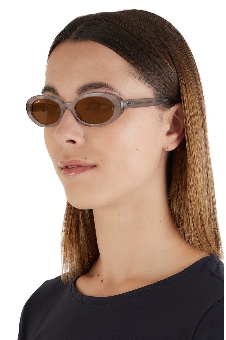 54mm Oval Sunglasses, Alternate, color, TRANSPARENT TAUPE / BROWN