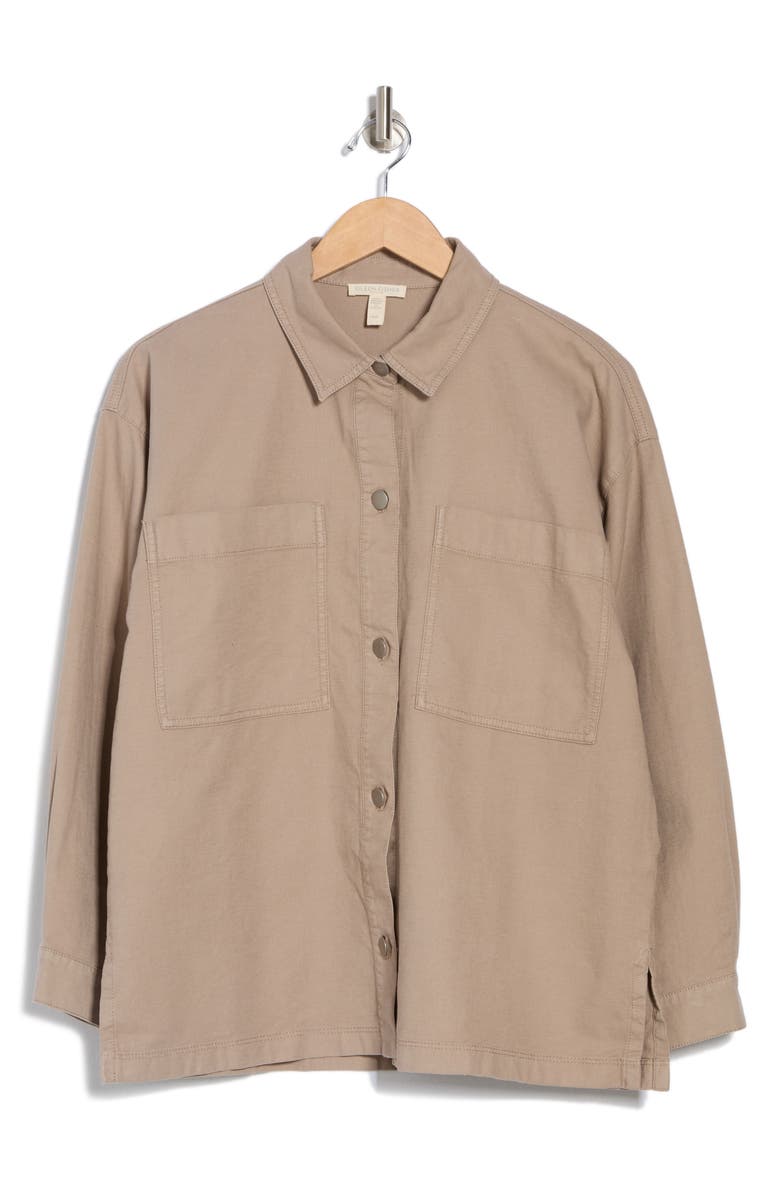 Eileen Fisher Classic Boxy Long Sleeve Button-Up Shirt, Alternate, color, Briar