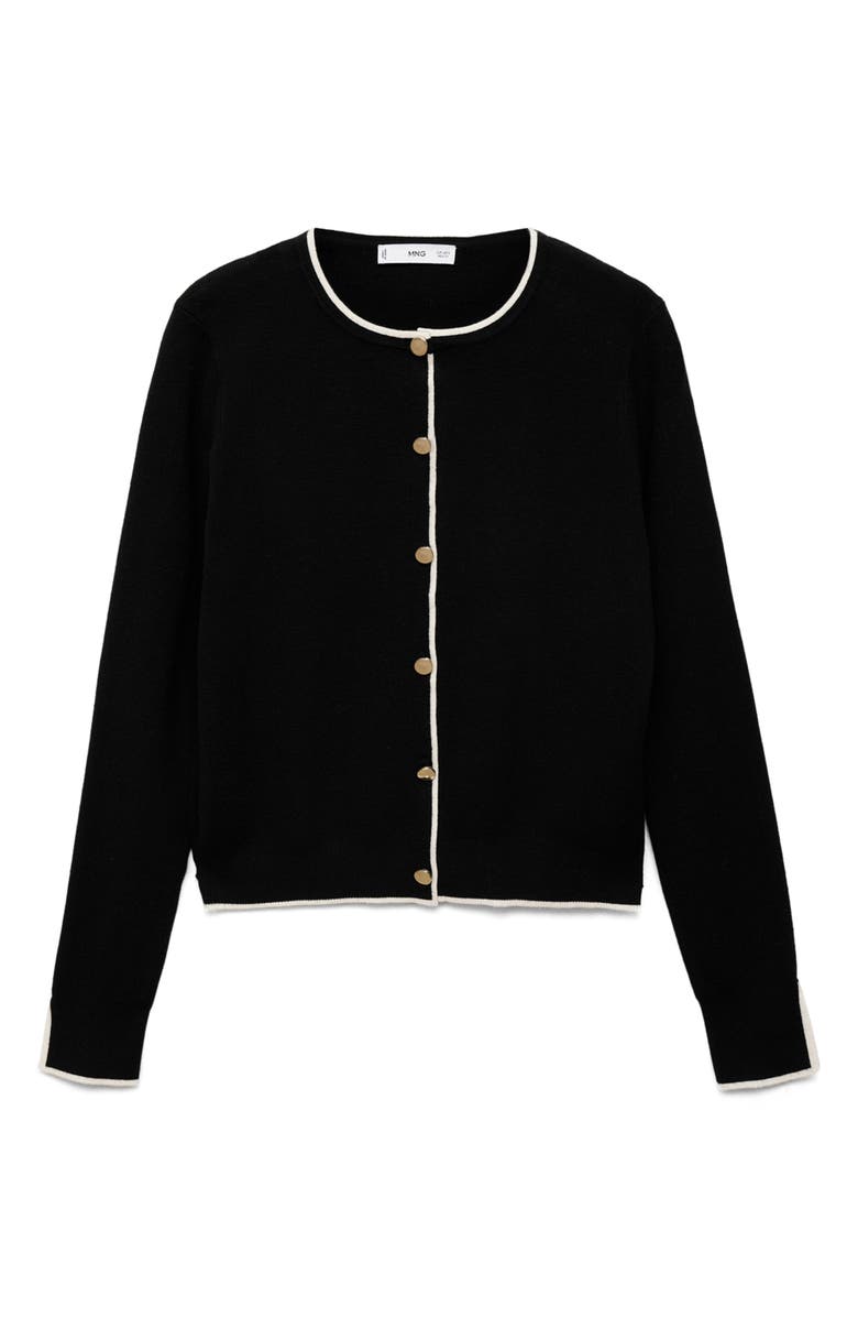 MANGO Contrast Trim Cardigan, Alternate, color, 