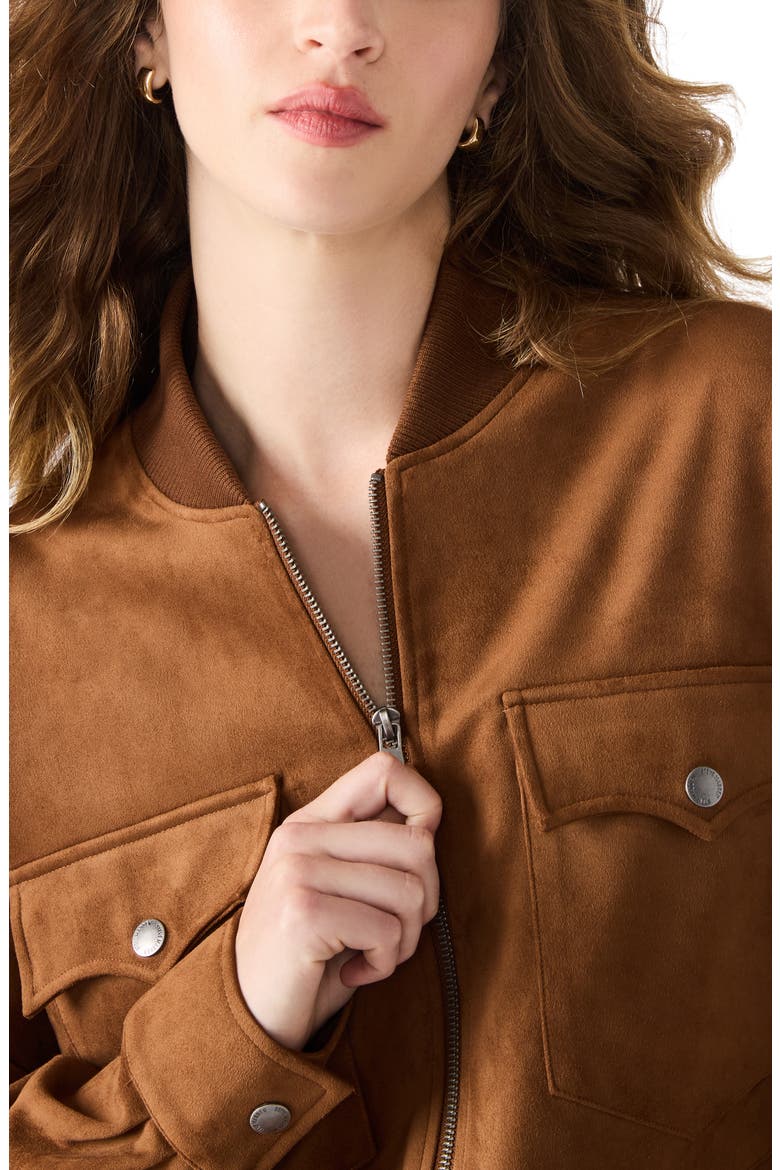Dean Faux Suede Bomber Jacket, Alternate, color, CHICORY COFFEE