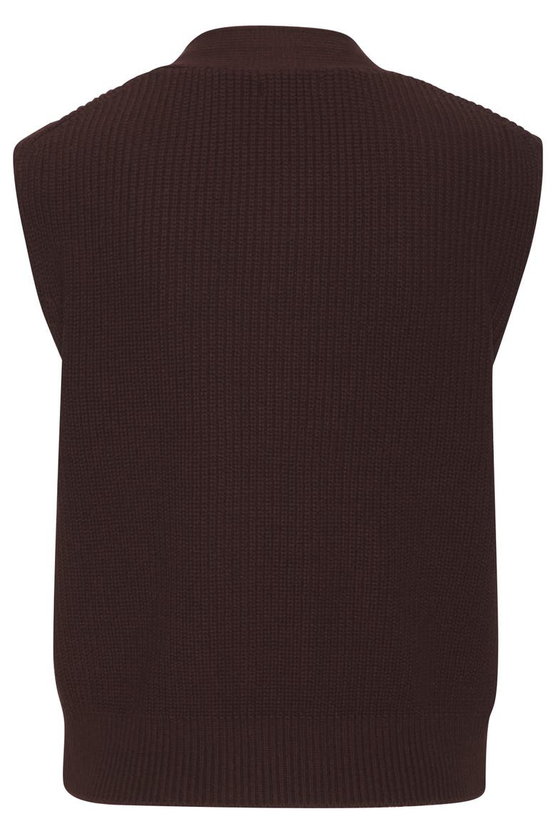Button Detail Sweater Vest, Alternate, color, Brown