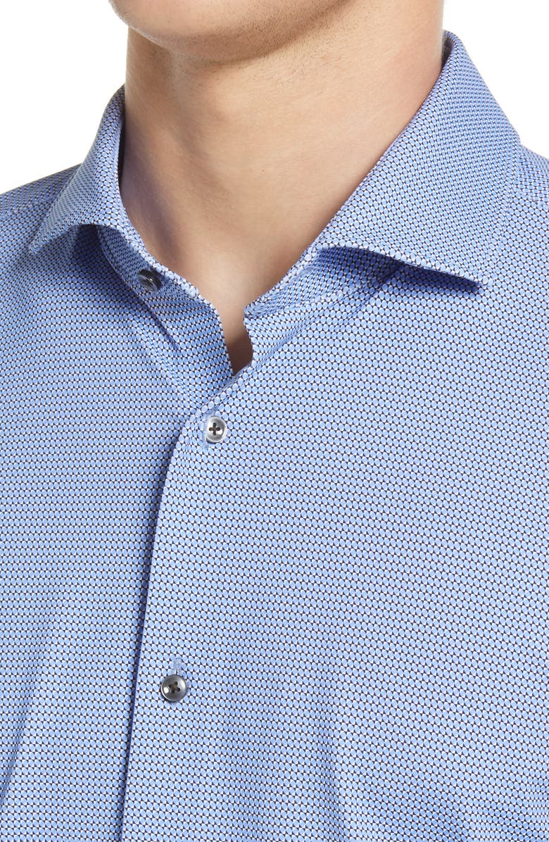 BOSS Jason Slim Fit Dot Stretch Performance Dress Shirt, Alternate, color, 