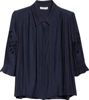 Ramy Brook Illyria Floral Cutout Woven Shirt