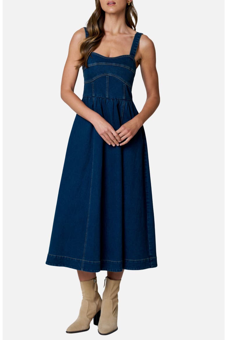 Denim Midi Dress, Main, color, DENIM