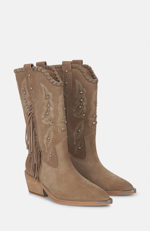 Flat Boot with Fringes