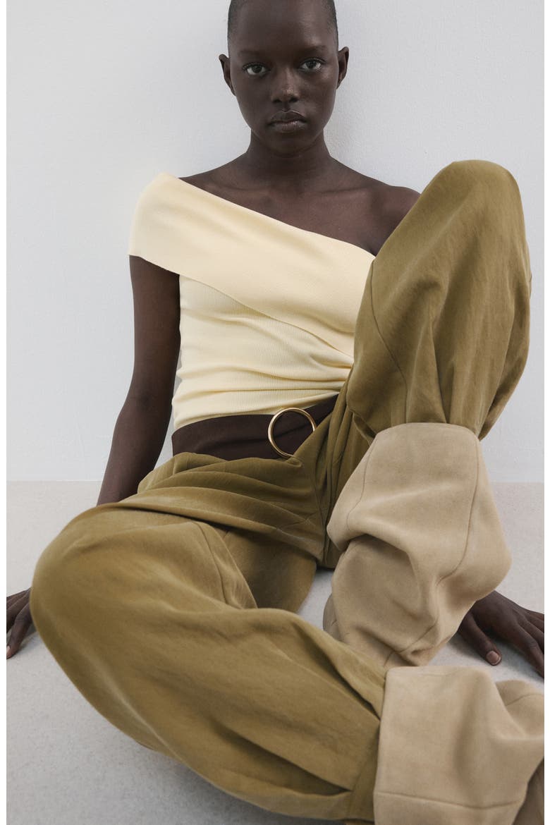 Off the Shoulder Rib Top, Alternate, color, VANILLA