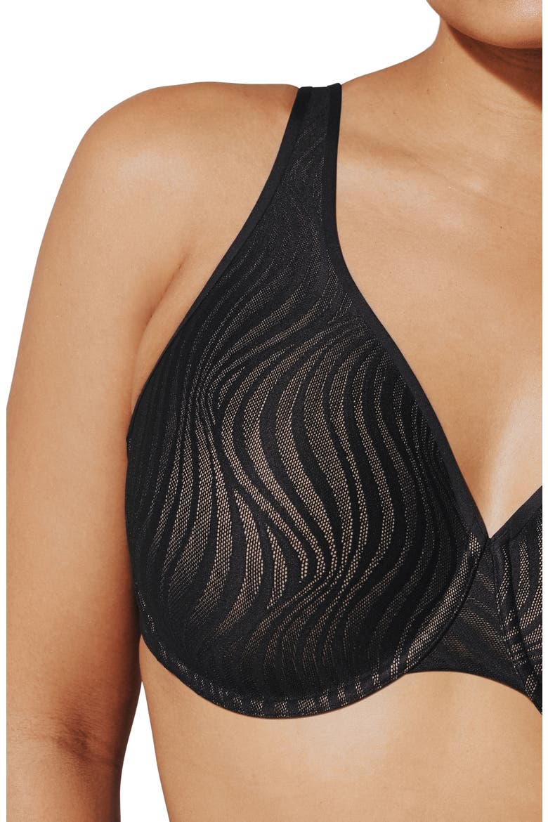 24/7® Classic Underwire Unlined Lace Minimizer Bra, Alternate, color, BLACK