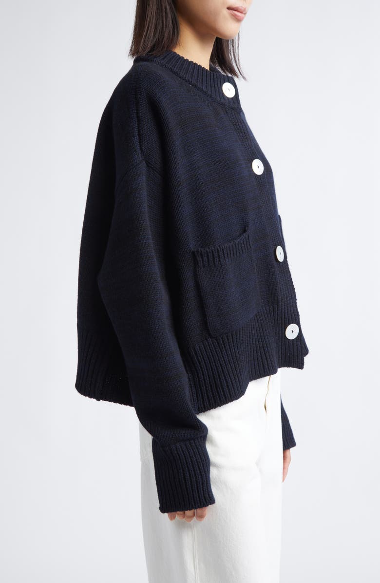 NACKIYÈ Icrebreaker Merino Wool & Cashmere Mélange Cardigan, Alternate, color, Marine Melange