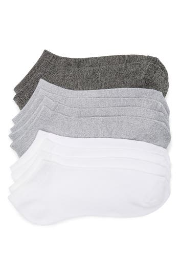 Nordstrom Rack 5-pack Pillow Sole Ankle Socks In White -grey Heather
